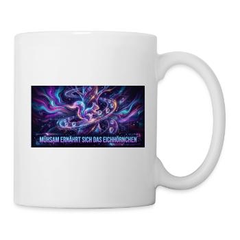 Neon-Eichhörnchen im Galaxienfluss - Tasse - Weiß - Rechts