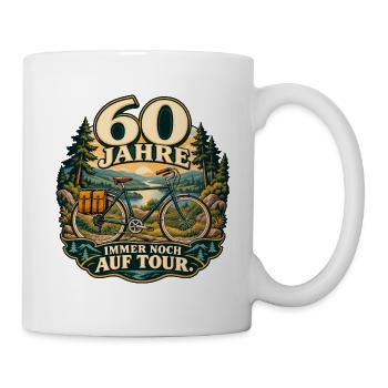 60 Jahre Tour – Fahrrad Jubiläum - Tasse - Weiß - Rechts