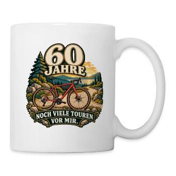 60 Jahre Radreise – Noch viele Touren - Tasse - Weiß - Rechts