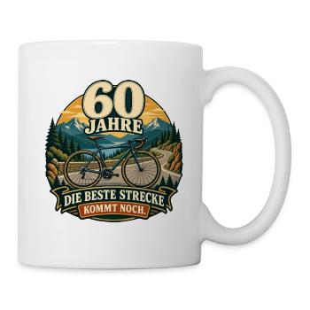 60 Jahre Die beste Strecke kommt noch - Tasse - Weiß - Rechts