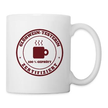 Glühwein-Testerin – zertifiziert - Tasse - Weiß - Rechts