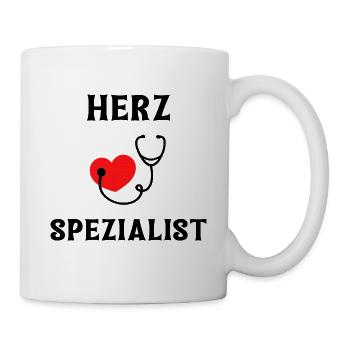 Herzspezialist mit Herz und Stethoskop - Tasse - Weiß - Rechts