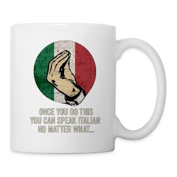Italienisches Gebets-Meme-Tee - Tasse - Weiß - Rechts