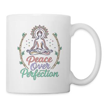 Yoga Instructor Peace Over Perfection Yoga Teacher - Tasse - Weiß - Rechts