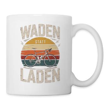 Waden statt Laden Radsport Geschenkidee - Tasse - Weiß - Rechts