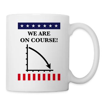 Wir sind auf Kurs! (USA, Amerika, Politik, Politik) - Tasse - Weiß - Rechts