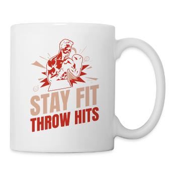 Stay Fit Throw Hits Gloves Boxing Gloves - Tasse - Weiß - Rechts