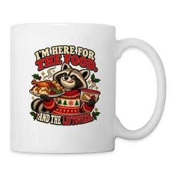 I’m Here for the Food – Weihnachtswaschbär - Tasse - Weiß - Rechts