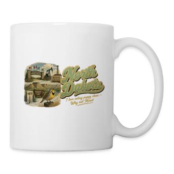North Dakota Retro Vintage Peace Garden Design - Tasse - Weiß - Rechts