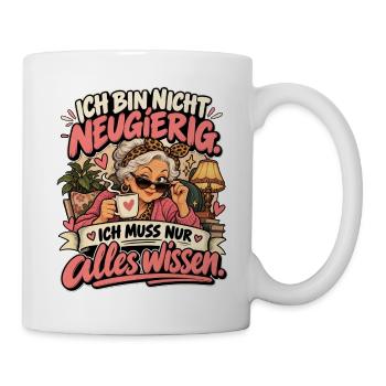 Neugierige Großmutter Spruch - Tasse - Weiß - Rechts
