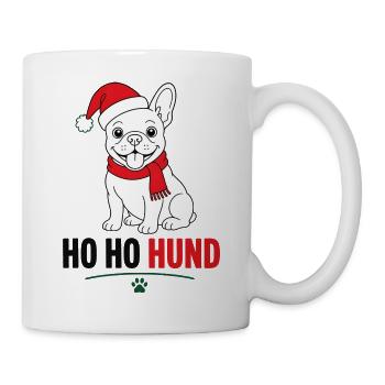 Weihnachts-Hund im Santa-Look - Tasse - Weiß - Rechts