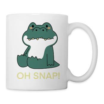 Oh Snap Krokodil Niedlich Cartoon Wortspiel - Tasse - Weiß - Rechts