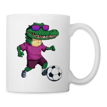 Alligator Fussball Krokodil - Tasse - Weiß - Rechts