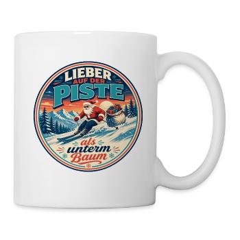 Weihnachtsspaß Schneepiste  - Tasse - Weiß - Rechts