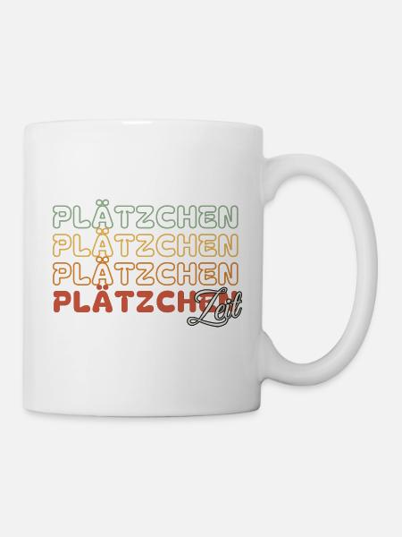 Plätzchen Zeit - Retro - Tasse - Weiß