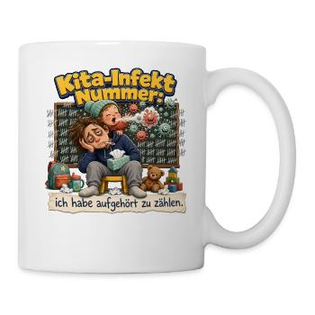 Kita-Infekt Nummer: Aufgehört zu Zählen - Tasse - Weiß - Rechts