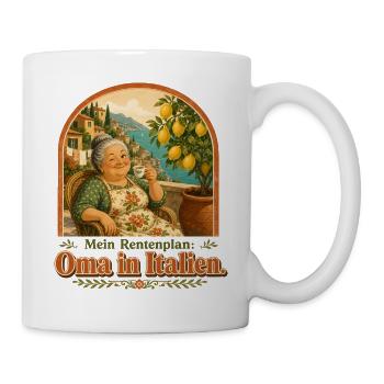 Oma in Italien Rentenplan - Tasse - Weiß - Rechts