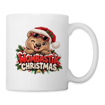 Wombastik Christmas Wombat mit Sonnenbrille - Tasse - Weiß - Rechts