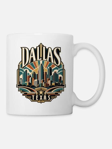 Dallas Skyline Retro Texas - Tasse - Weiß