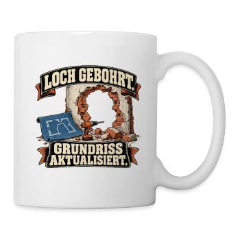 Loch gebohrt Grundriss aktualisiert - Tasse - Weiß - Rechts