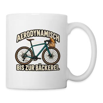Aerodynamisch bis zur Bäckerei - Tasse - Weiß - Rechts