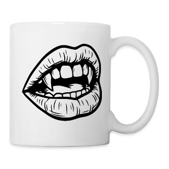 Vampir Mund - Tasse - Weiß - Rechts