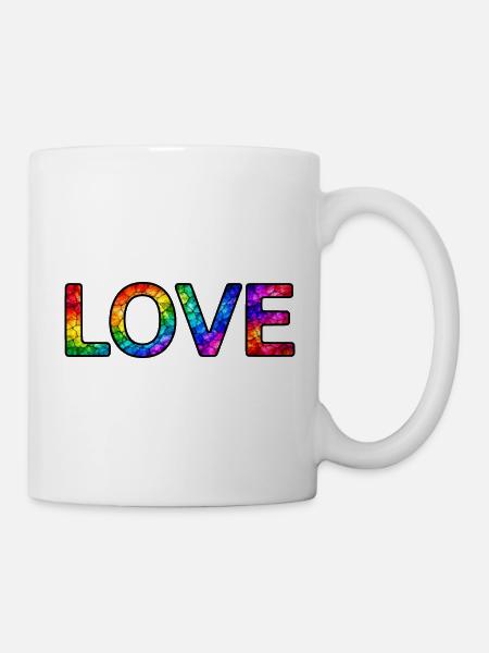 LOVE-Rainbow-30cm - Tasse - Weiß