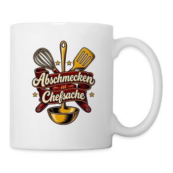 Lustiges Koch Shirt - Abschmecken ist Chefsache - Tasse - Weiß - Rechts