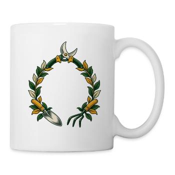 Gartenmotiv personalisierbar mit Namen und Garteng - Tasse - Weiß - Rechts