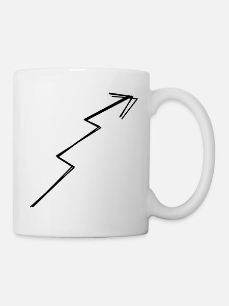 Zickzackpfeil handgezeichnet - Tasse - Weiß