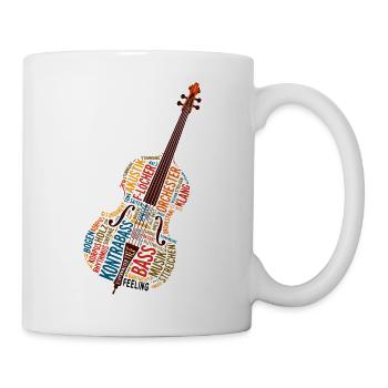 Kontrabass Wortwolke Jazz Orchester Bass Feeling - Tasse - Weiß - Rechts