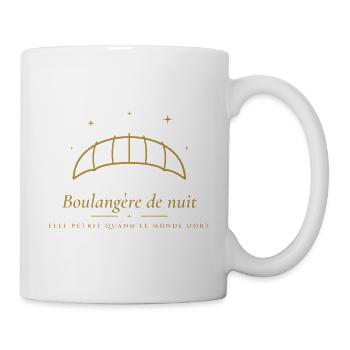 Nachtbacker – knetet, wenn die Welt schläft - Tasse - Weiß - Rechts