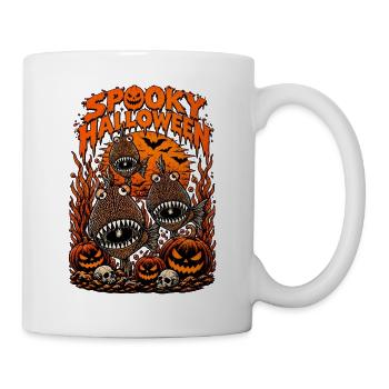 Spukige_Unterwasser-Halloween-Gruselwelt-Kürbis - Tasse - Weiß - Rechts