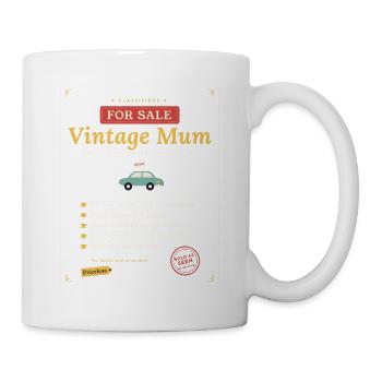 Vintage-Mama zum Verkauf lustiges Mama-Geschenk-T-Shirt - Tasse - Weiß - Rechts