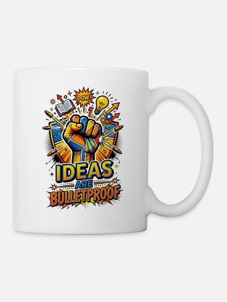 Ideas_are_Bulletproof_-_Pop_Art - Tasse - Weiß