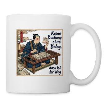 Keine_Buchung_ohne_Beleg_-_Ukiyo-e - Tasse - Weiß - Rechts