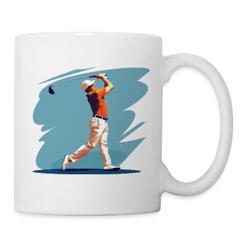 Golfspieler Grafik - Tasse - Weiß - Rechts