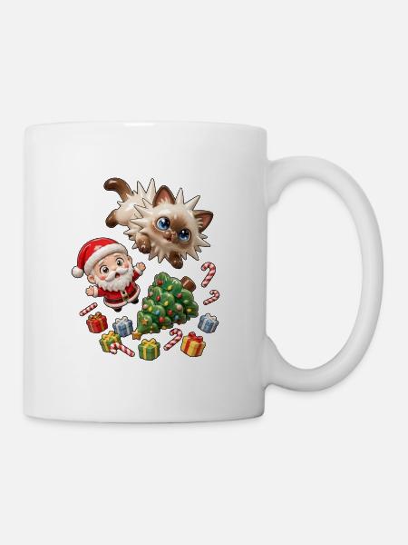 Weihnachts-Igel-Weihnachtsstimmung - Tasse - Weiß