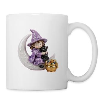 Mondbeschienener Hexen- und Katzenzauber - Tasse - Weiß - Rechts
