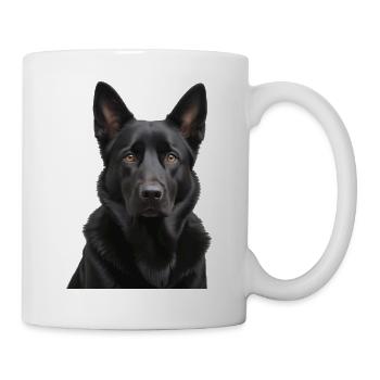 Schwarzer Schäferhund Portrait - Tasse - Weiß - Rechts