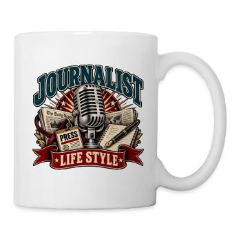 Journalisten-Lebensstil Retro - Tasse - Weiß - Rechts