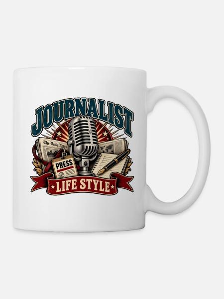 Journalisten-Lebensstil Retro - Tasse - Weiß