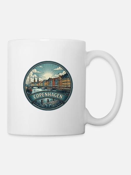 Kopenhagen, Dänemark Reiseabzeichen Nyhavn Souvenir - Tasse - Weiß