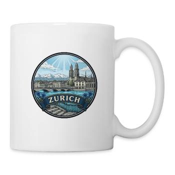 Zürich Schweiz Reiseabzeichen Grossmunster Geschenk - Tasse - Weiß - Rechts
