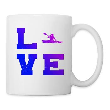 Geschenkidee für eine Wildwasserfahrerin mit Kajak - Tasse - Weiß - Rechts