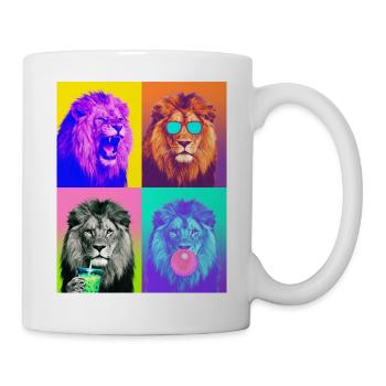 Löwen Löwe - Tasse - Weiß - Rechts