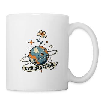 Planet mit Blume – Nichts Ernst - Tasse - Weiß - Rechts