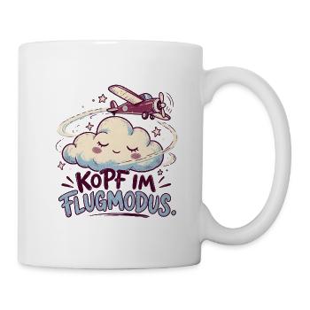 Kopf im Flugmodus Wolkenflug-Design - Tasse - Weiß - Rechts