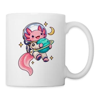 Süßer Axolotl als Astronaut mit Planet - Tasse - Weiß - Rechts