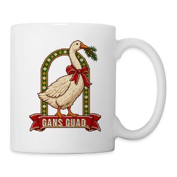 Gans guad Weihnachtspulli bairisch - Tasse - Weiß - Rechts